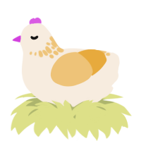 A cream and honey chicken with a neck-speckle pattern