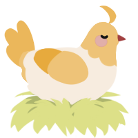 A cream and honey chicken with a head pattern