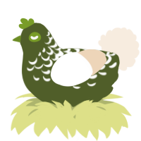 A olive and cream chicken with a half-lace pattern