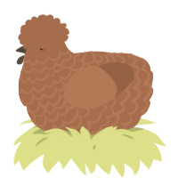 A brown chicken with a lace pattern