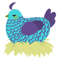 A aqua and overcast chicken with a lace pattern