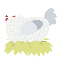 A white and mist chicken with a lace pattern
