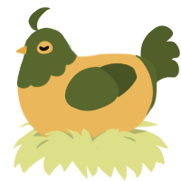 Buttercup, a honey and olive chicken with a head pattern