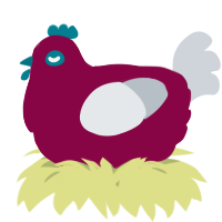 A maroon and mist chicken