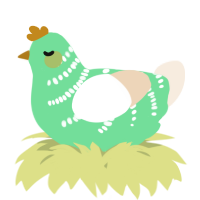A spring and cream chicken with a half-bar pattern