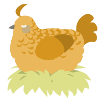 A honey and ochre chicken with a half-lace pattern
