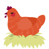 A vermilion chicken with a bar pattern