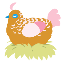 A orange and rose chicken with a half-lace pattern