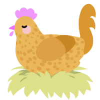 Small One, a honey and orange chicken with a speckle pattern