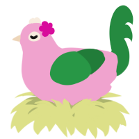 A pink and viridian chicken