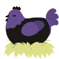 A sable and overcast chicken with a head pattern