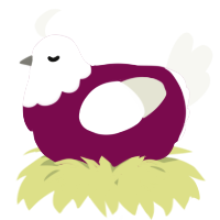 A wine and white chicken with a head pattern