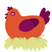 A vermilion and wine chicken
