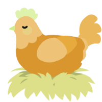 A orange and honey chicken with a head pattern