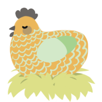 A honey and gluppy chicken with a lace pattern
