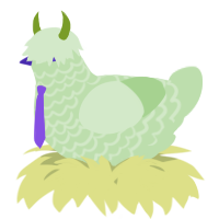 A gluppy chicken with a lace pattern