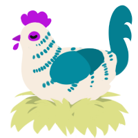 A cream and sea chicken with a half-bar pattern