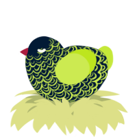 A tumblr and lime chicken with a double-lace pattern
