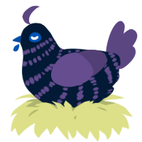 A tumblr and overcast chicken with a bar pattern