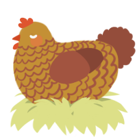 A gold and russet chicken with a lace pattern