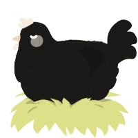Corbeau, a sable chicken with a lace pattern