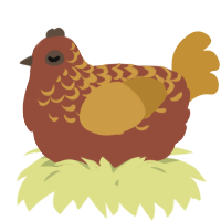 A russet and gold chicken with a half-lace pattern