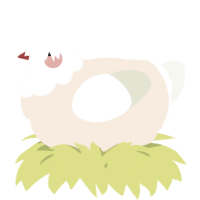 A cream and white chicken with a head pattern