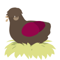 A bark and maroon chicken