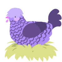 A lilac and overcast chicken with a lace pattern