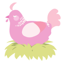 A pink and rose chicken with a neck-band pattern