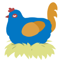 A sapphire and orange chicken
