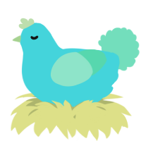 A aqua and mint chicken