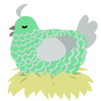 A spring and silver chicken with a lace pattern