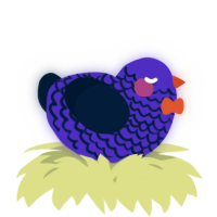 A indigo and tumblr chicken with a lace pattern