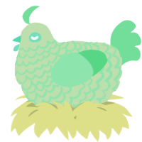 A gluppy and spring chicken with a lace pattern