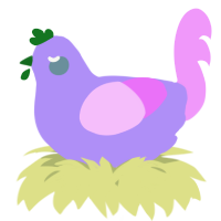 A lilac and lavender chicken