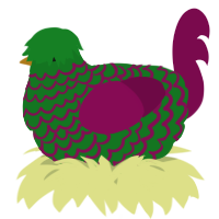 A leaf and wine chicken with a lace pattern
