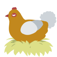 A ochre and mist chicken
