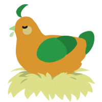 Fuit, a orange and viridian chicken