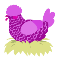 A plum and orchid chicken with a lace pattern