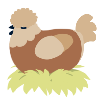 A brown and beige chicken with a head pattern