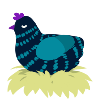 A tumblr and sea chicken with a bar pattern