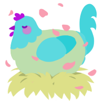 A gluppy and aqua chicken with a head pattern