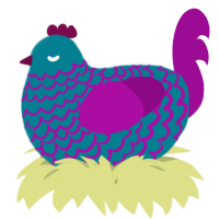 A sea and plum chicken with a lace pattern
