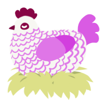A white and orchid chicken with a lace pattern