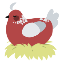 A red and mist chicken with a neck-speckle pattern