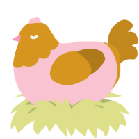 Orchrerose, a rose and ochre chicken with a head pattern