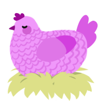 A lavender and orchid chicken with a lace pattern