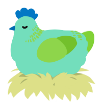 A mint and grass chicken with a neck-band pattern