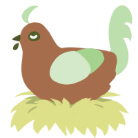 A brown and gluppy chicken